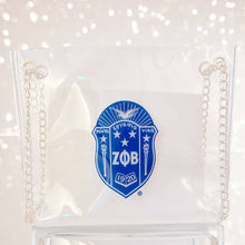 Load image into Gallery viewer, Zeta Phi Beta Shield Clear Shoulder Bag