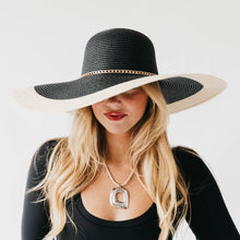 Load image into Gallery viewer, Miami Summer Wide Floppy Sun Hat: Black