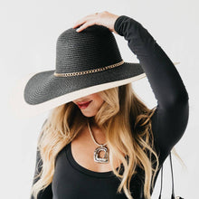 Load image into Gallery viewer, Miami Summer Wide Floppy Sun Hat: Black
