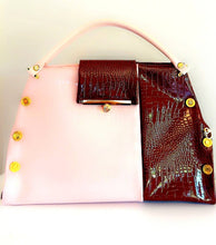 Load image into Gallery viewer, Blush and Chocolate Patent Leather Handbag