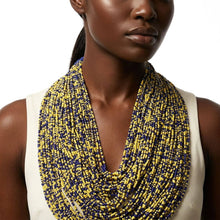 Load image into Gallery viewer, Mixed Blue &amp; Yellow 100 Strand Bead Necklace