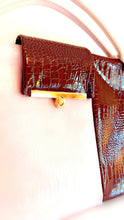Load image into Gallery viewer, Blush and Chocolate Patent Leather Handbag