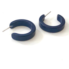 Load image into Gallery viewer, Navy Blue Mini Classic Hoop Earrings