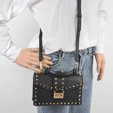 Load image into Gallery viewer, Studded Top Handle Clutch, mustard