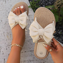Load image into Gallery viewer, Textured Bow Flip Flop
