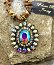Load image into Gallery viewer, Boho Gemstone Concho Crystal Necklace