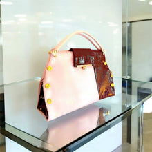 Load image into Gallery viewer, Blush and Chocolate Patent Leather Handbag