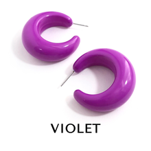 Load image into Gallery viewer, Chunky Lucille Lucite Hoop Earrings