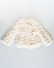 Load image into Gallery viewer, Fatima Faux Shag Layered Jacket - Ivory