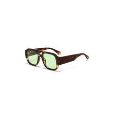 Load image into Gallery viewer, Tortoise Square Aviator / Green Tinted Lens