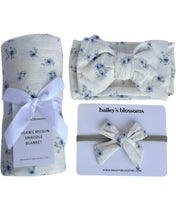 Load image into Gallery viewer, Nylon Bow - Blue Floral