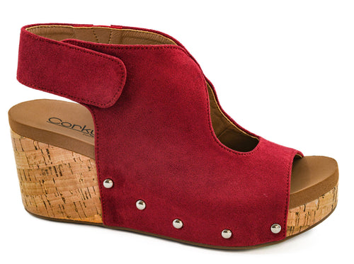 Frisky - Dark Red Faux Suede