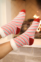 Load image into Gallery viewer, Cozy Socks - Candy Cane Stripes